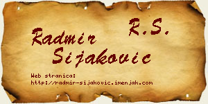 Radmir Šijaković vizit kartica